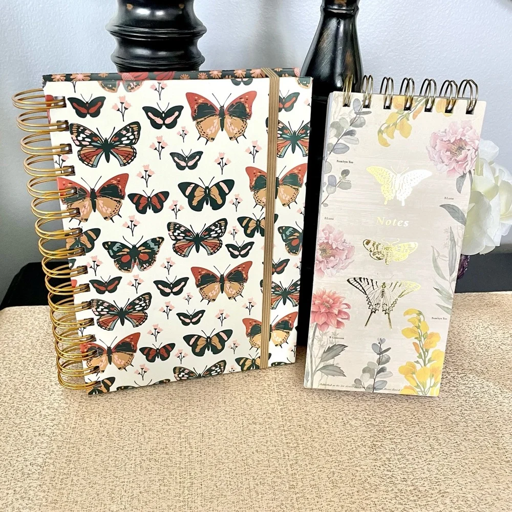 NWT BUTTERFLY Hardcover Notebook/Journal Notepad Stationery Bundle